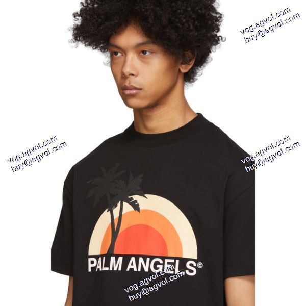 2020秋冬 注目のアイテム パーム エンジェルス Palm Angels 半袖Tシャツ スーパーコピー 激安 2色可選 夕日ココナッツロゴマーク半袖Tシャツ